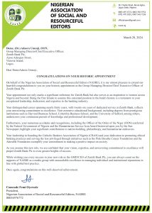 NASRE Congratulates Adaora Umeoji On Appointment As Group CEO Of Zenith Bank