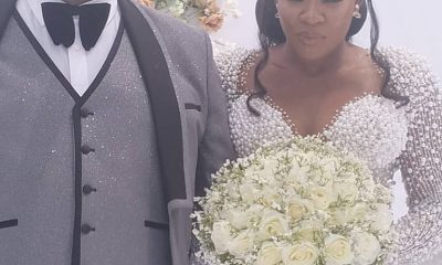 Rotimi Makinde congratulates Akeeb Ajilesoro as he tie the knot with his long time lover, Franca