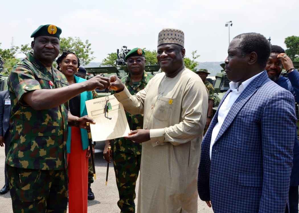 DHQ RECEIVES IMPROVED ARMOUR PERSONEL CARRIERS TO CURB INSECURITY IN NIGERIA.