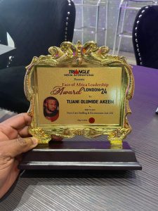 Nova Care CEO, Tijani Olumide Bags 'Face of London 24' Awards.