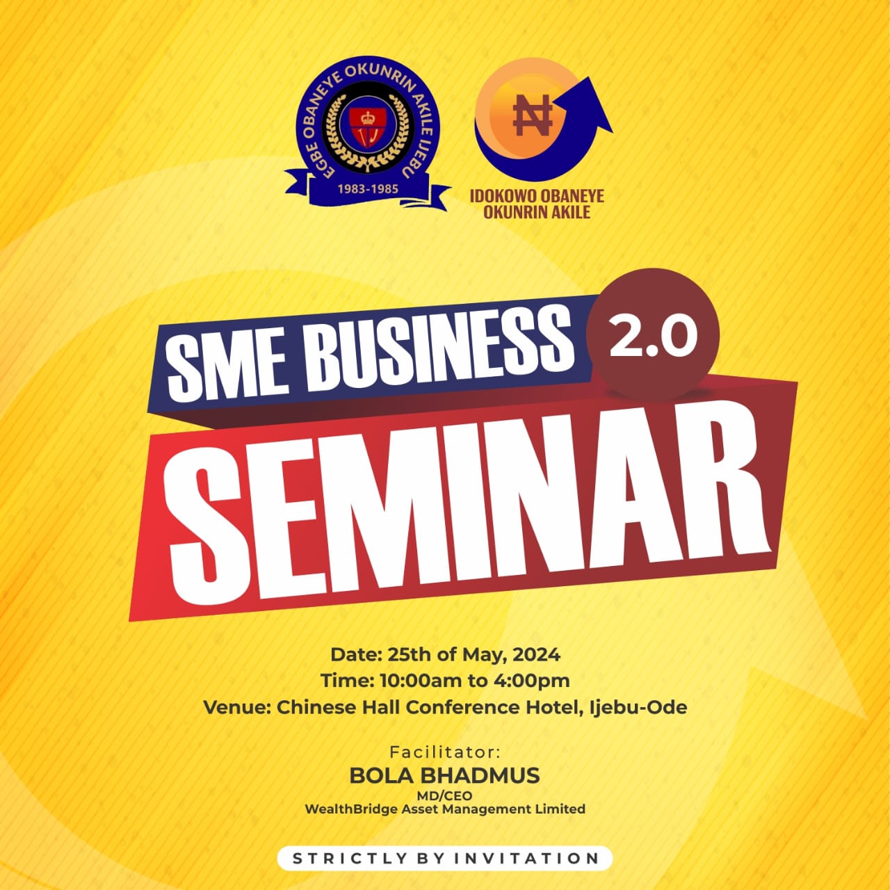 Egbe Obaneye Okunrin Earmarks #15m To Empower Members At SME Business Seminar