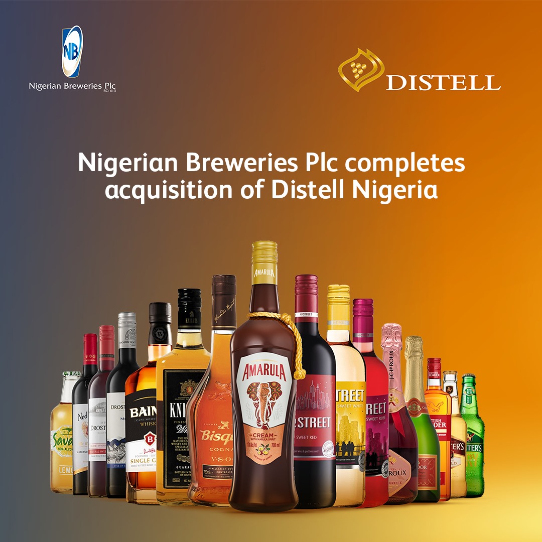 Nigerian Breweries Plc completes acquisition of Distell Nigeria