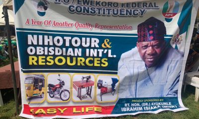 Jubilation As Reps Member, Ibrahim Isiaka' Empowers Constituents, Gives Out Bikes, Tricycles, Grinding Machines, Others