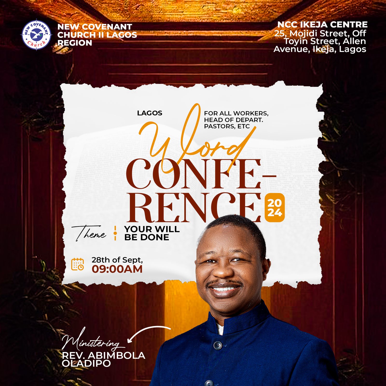 The New Covenant Church, Lagos, is set to host its Word Conference on Saturday, 28 September 2024. ~By Oluwaseun Fabiyi