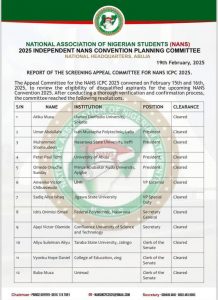 SETTING THE RECORD STRAIGHT: CLARIFICATION ON THE RECENT NANS CONVENTION AND THE LEADERSHIP IT PRODUCED LED BY OLOSHOLA OLADOJA AS PRESIDENT OF NANS, NOT ATIKU ABUBAKAR ISAH