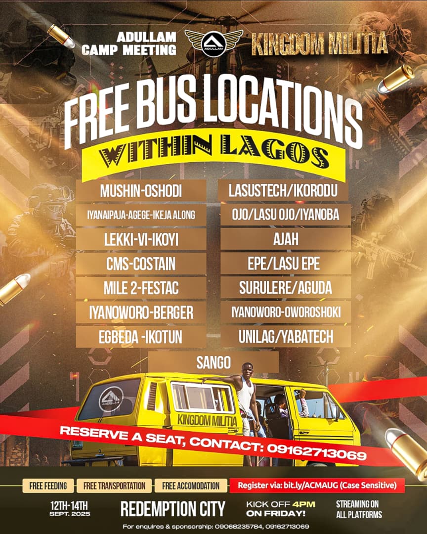 Adullam Camp Meeting 2025: “Kingdom Militia” Set to Hold at Redemption City