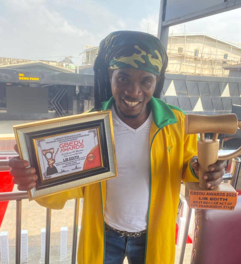 LIB EDITH Shines With Gbedu Best Reggae Artiste Award
