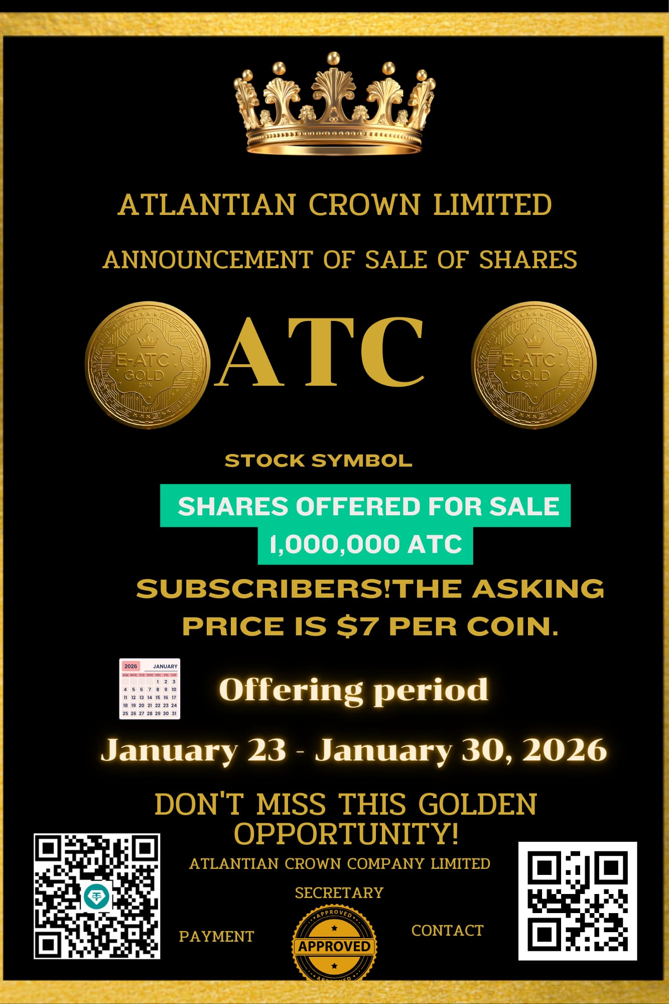 January Gold Rush: Atlantian Crown’s ATC Shares Hit the Market”